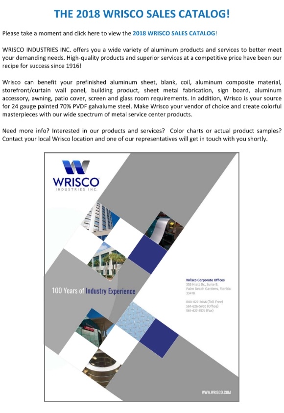 Wrisco Aluminum Color Chart